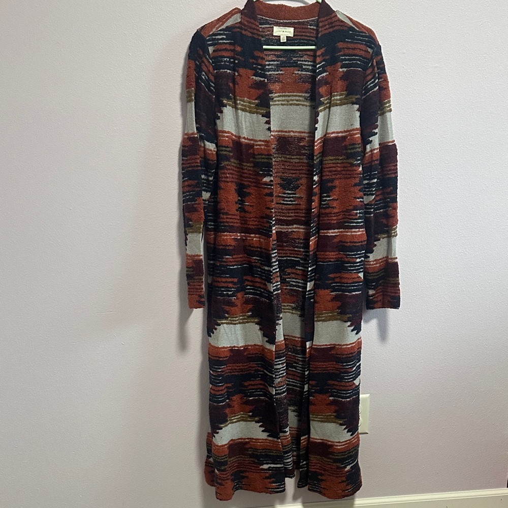 Lucky Brand Red and Blue Knit Sweater